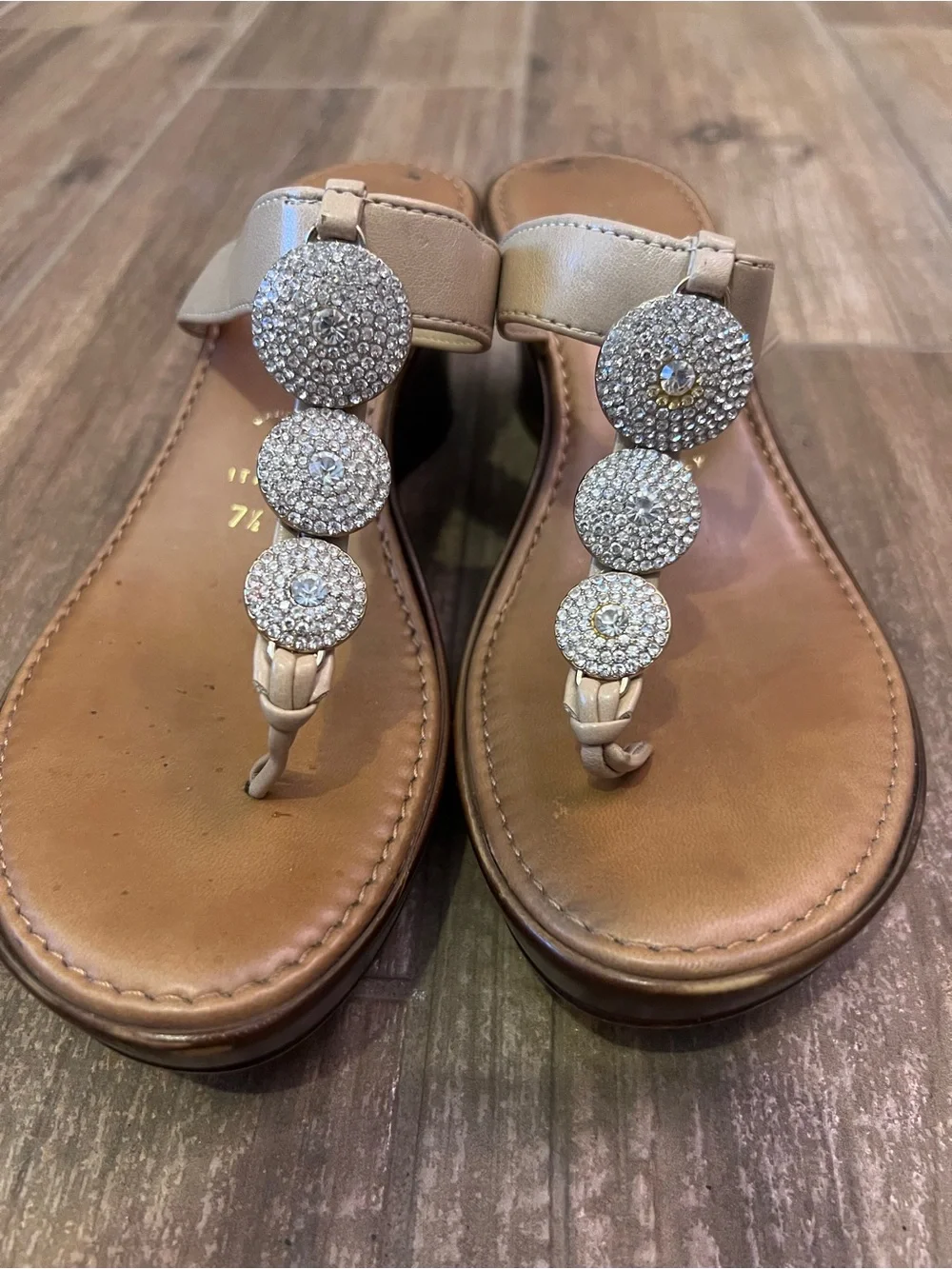 Toscanella 7.5 Italy wedge heels bling rhinestone shoes z10